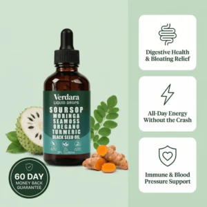 Verdara Soursop Moringa Seamoss Oregano Turmeric Liquid Drops
