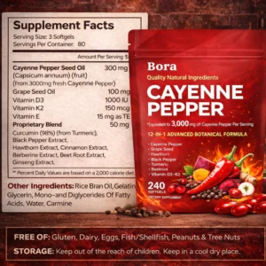 Bora Cayenne Pepper Extract Softgels