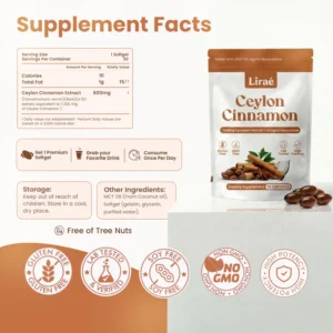 Lirae Ceylon Cinnamon 7200mg Equivalent with MCT Oil