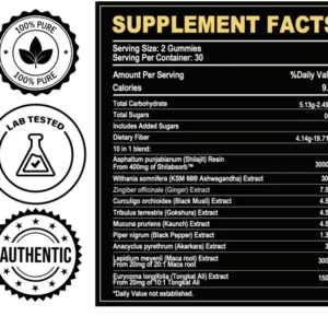 XARA SHILAJIT 10-IN-1 Pure Shilajit Gummies Himalayan