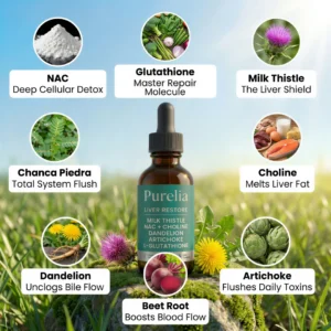 Purelia Liver Restore Milk Thistle NAC Choline Dandelion