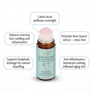 Holistic Glow Frankincense Castor Oil Rose Quartz Roller
