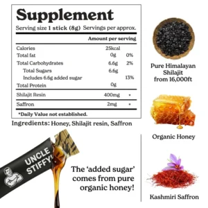 Uncle Stiffy Pure Himalayan Shilajit Honey Packs Saffron