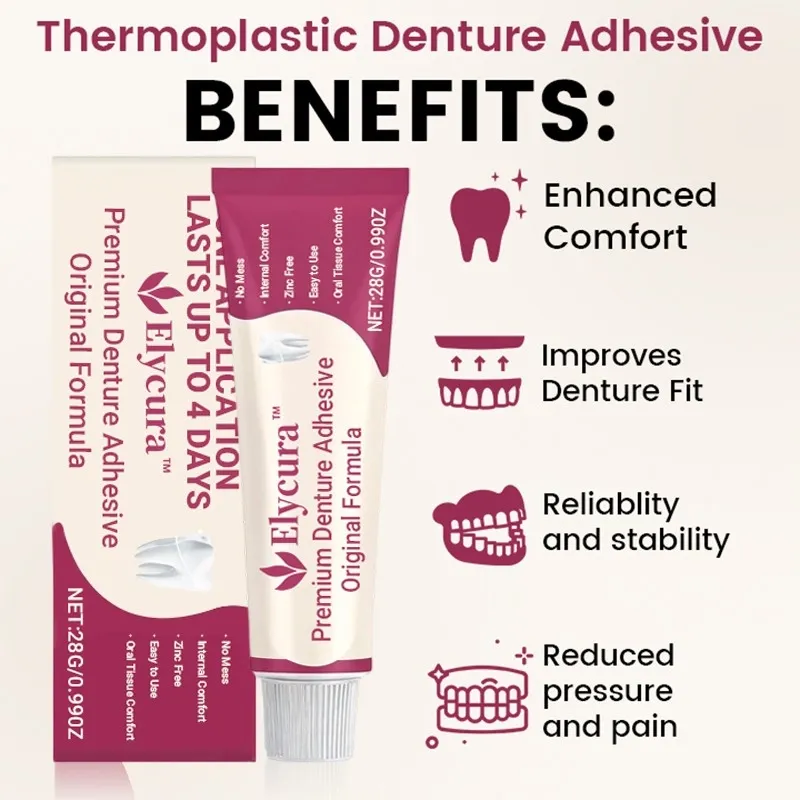 Elycura Premium Denture Adhesive Original Formula